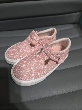 US Sports Girls Sparkling Pink Floral Mary Jane Shoes Size 8